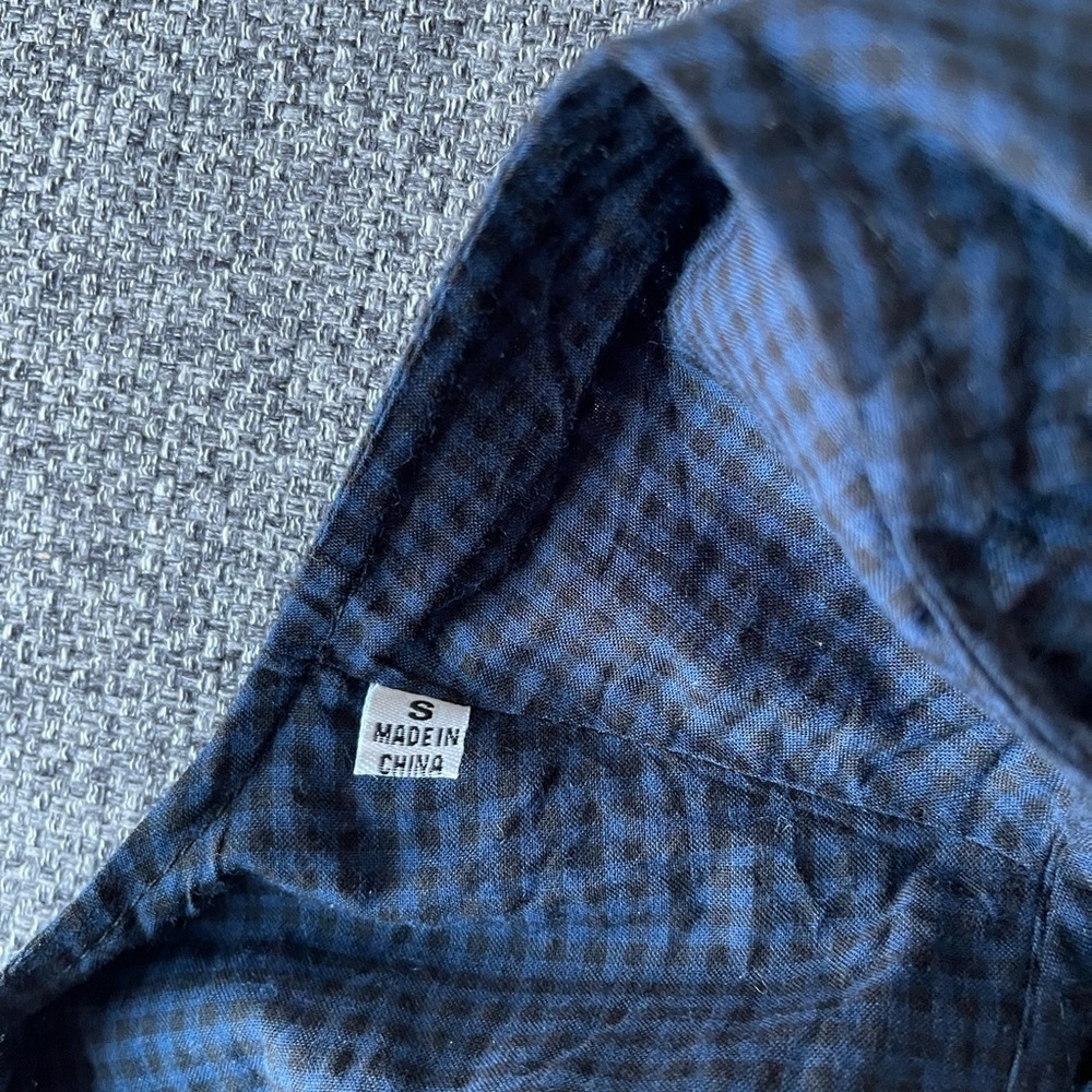 Navy blue gingham midi dress - Picture 8 of 12
